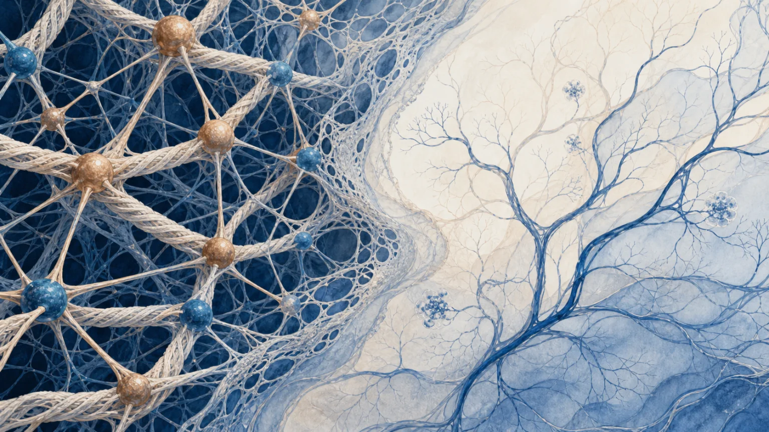 Copper-linked collagen and branching soft-tissue networks in a balanced comparison