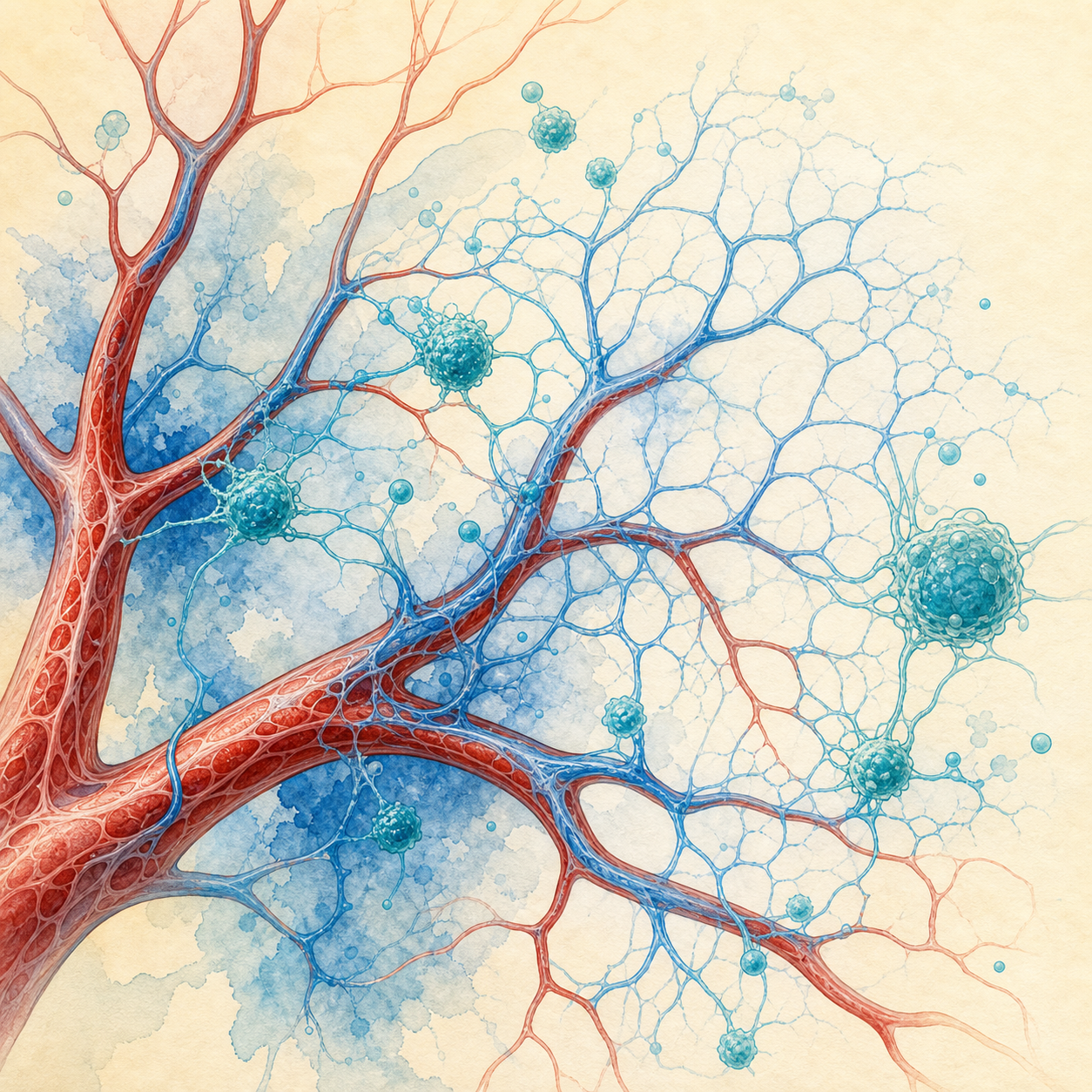 Angiogenesis pathway illustration for BPC-157 research card