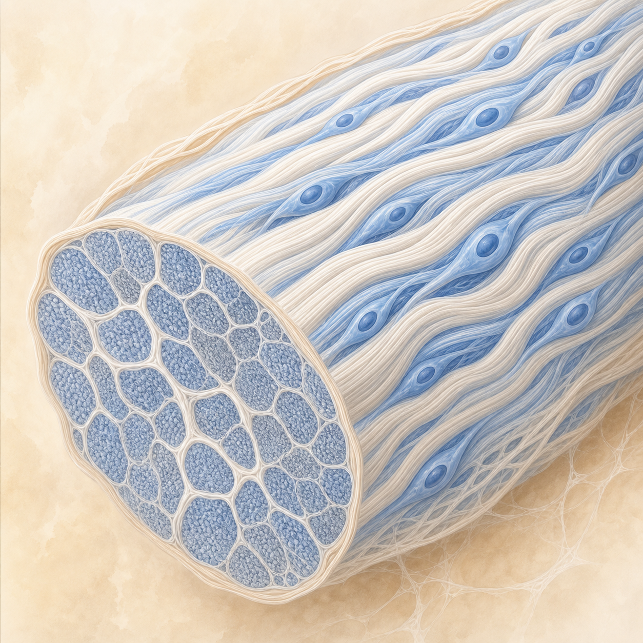 Soft tissue collagen and tendon research illustration
