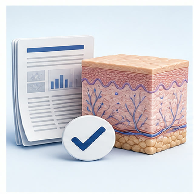 Research paper and skin model marked as supported evidence