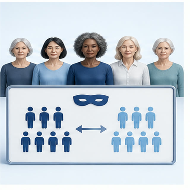 Mature women represented in balanced blinded-study groups