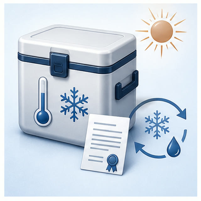 Temperature-controlled research storage box protected from UAE heat