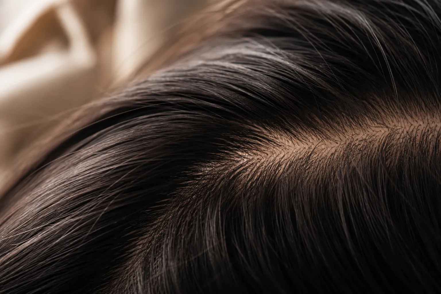 Close-up healthy hair strands editorial detail