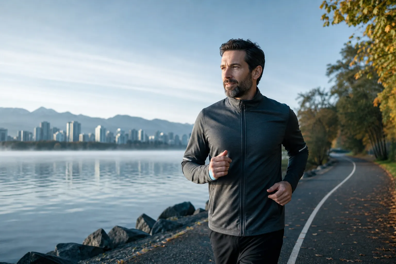 Clothed male outdoor wellness research mood